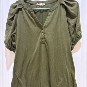 Fate Green Button-Up Women's Blouse